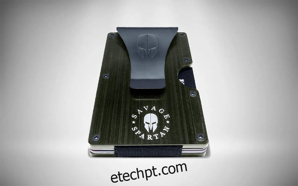 Carteira Tática Savage Spartan |  Titular de cartão de crédito de metal de alumínio de bloqueio fino e minimalista RFID