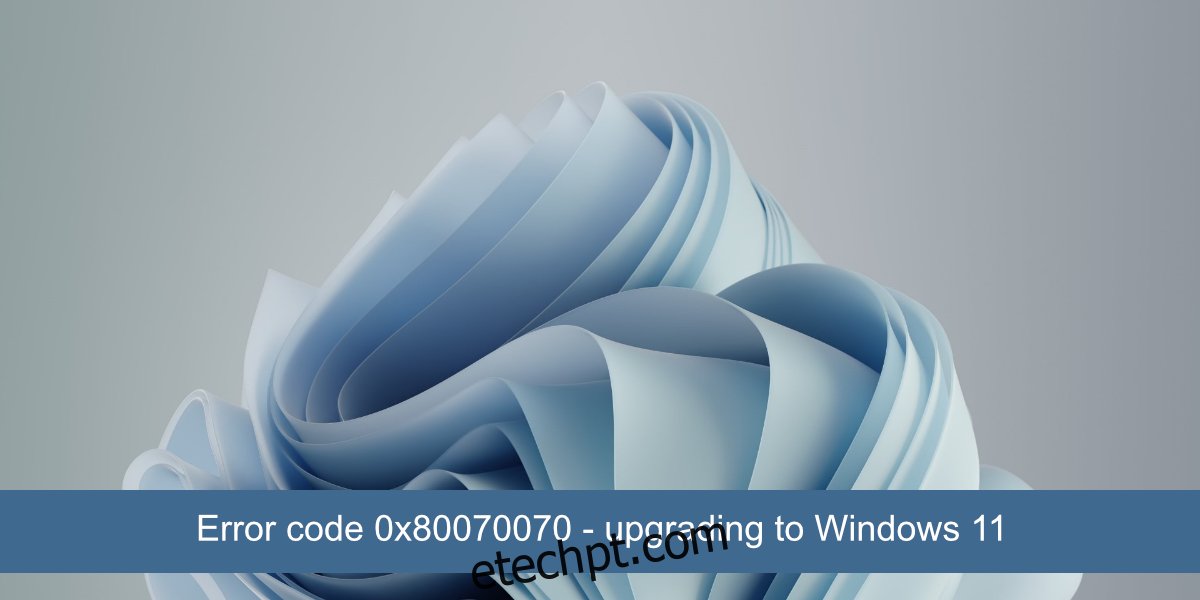 código de erro 0x80070070 Windows 11