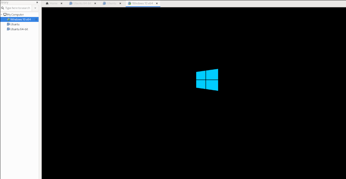   VM do Windows 10 em VMware no Linux