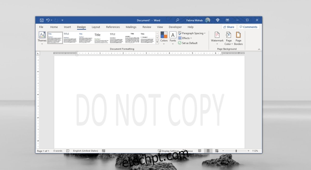remover marca d'água no Microsoft Word