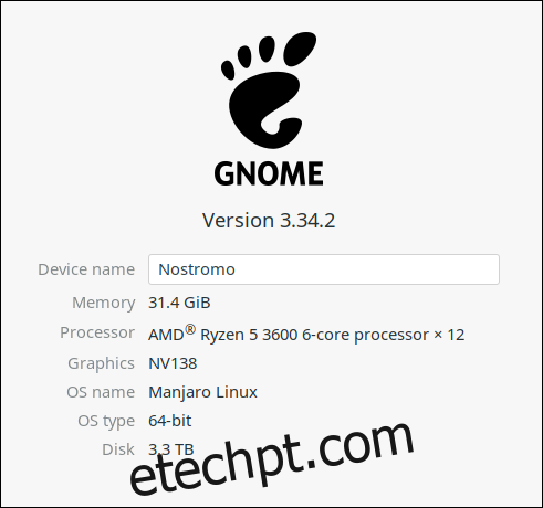 As configurações do GNOME 